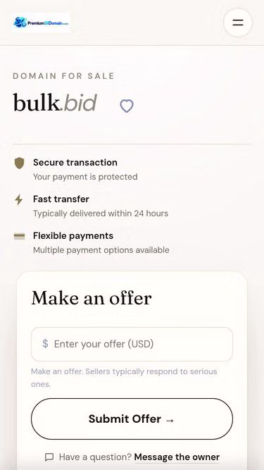 Screenshot of bulk.bid