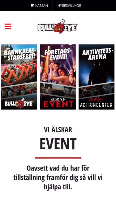 Screenshot of bullseye.se