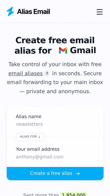 Screenshot of bump.email