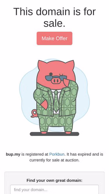 Screenshot of bup.my