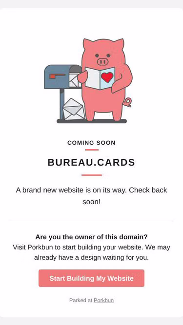 Screenshot of bureau.cards