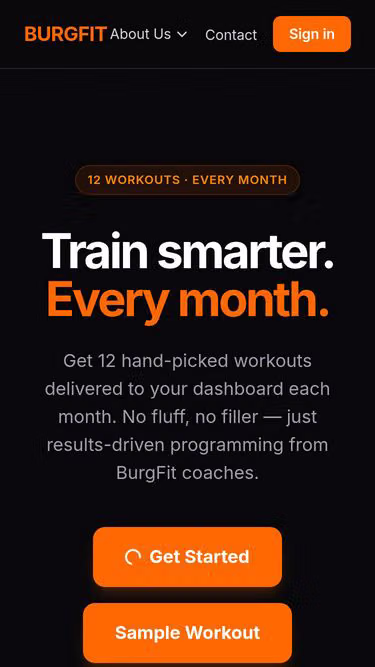 Screenshot of burg.fit
