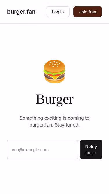 Screenshot of burger.fan