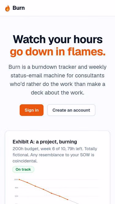 Screenshot of burn.consulting