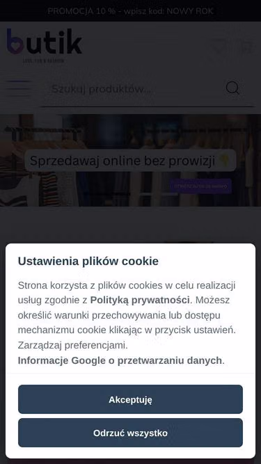Screenshot of butik.pl
