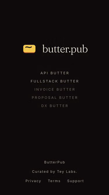 Screenshot of butter.pub