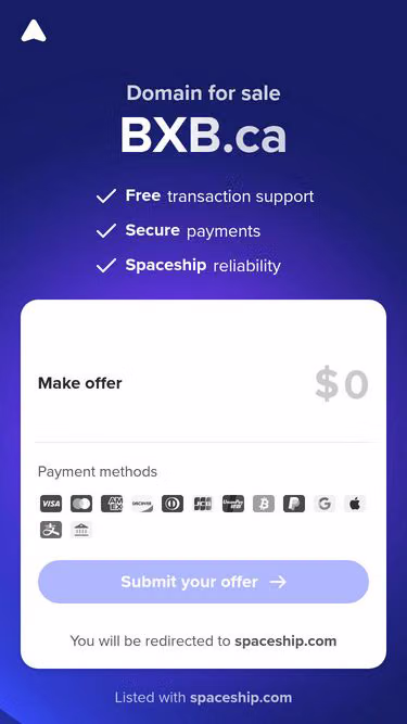 Screenshot of bxb.ca