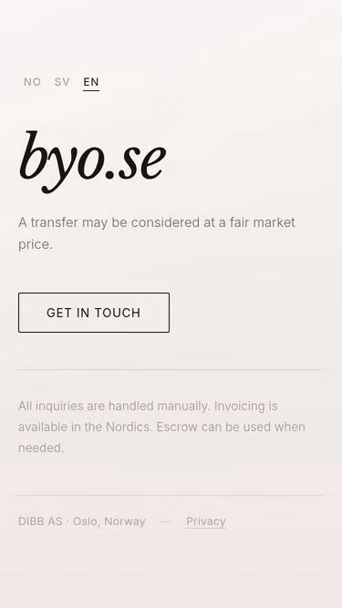Screenshot of byo.se
