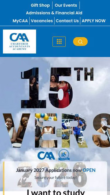 Screenshot of caa.ac.zw