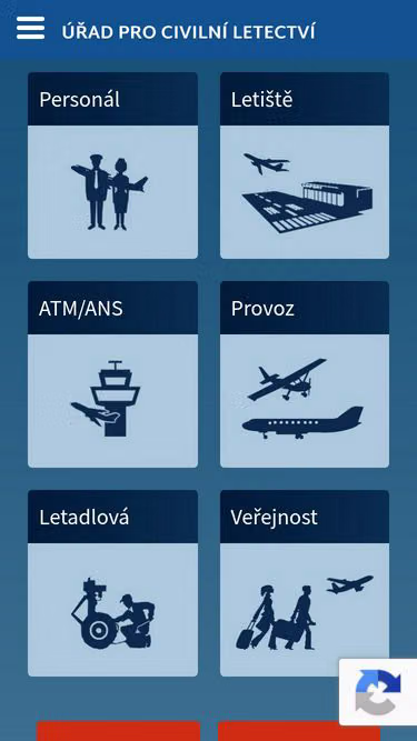 Screenshot of caa.gov.cz