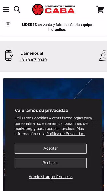 Screenshot of caba.com.mx