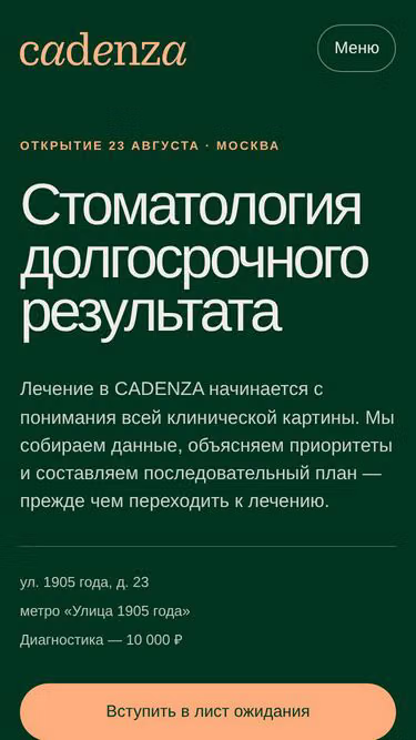 Screenshot of cadenza.ru
