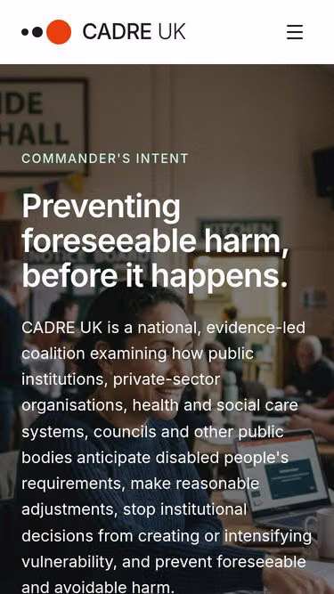 Screenshot of cadre.institute