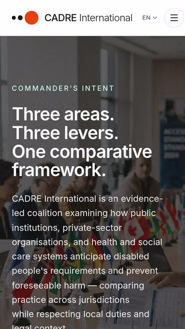 Screenshot of cadre.international