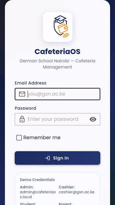 Screenshot of cafeteria.co.ke