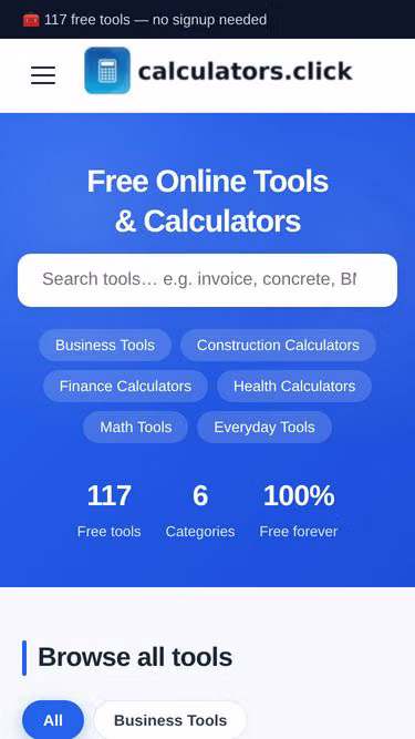 Screenshot of calculators.click