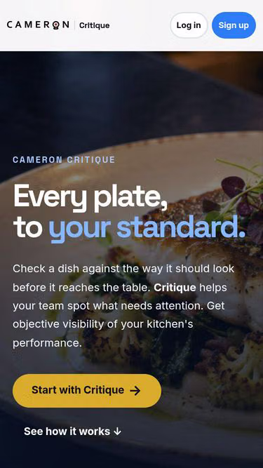 Screenshot of cameron.vision