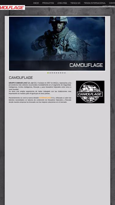 Screenshot of camouflage.com.mx