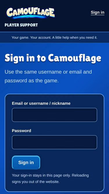Screenshot of camouflage.fyi