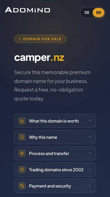 Screenshot of camper.nz
