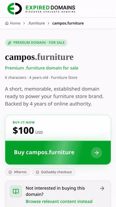 Screenshot of campos.furniture