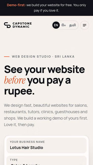 Screenshot of capstone.com.lk