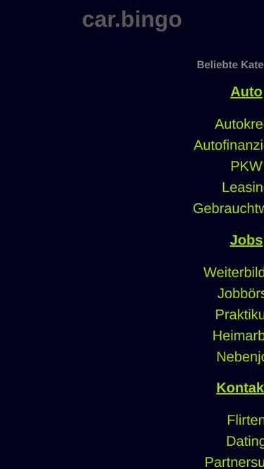 Screenshot of car.bingo