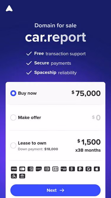 Screenshot of car.report