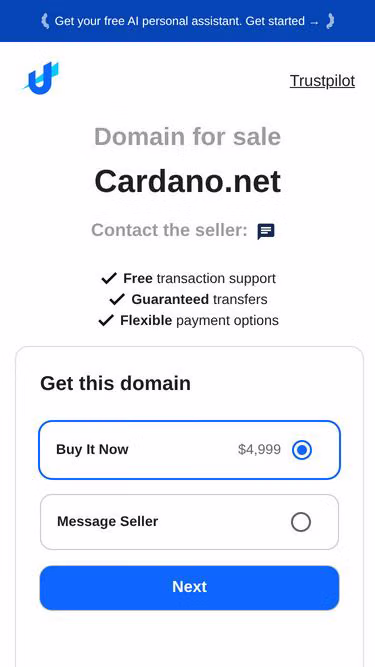 Screenshot of cardano.net