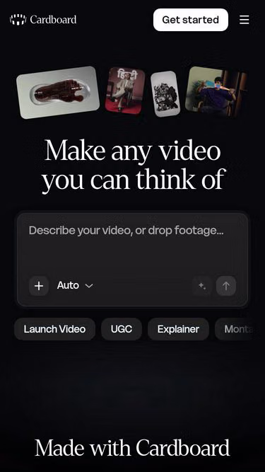 Screenshot of cardboard.fit