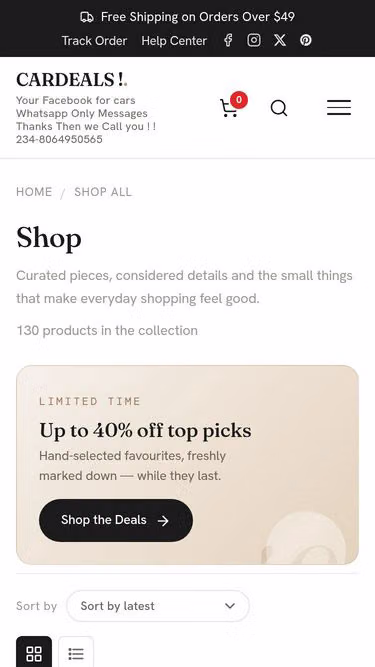 Screenshot of cardeals.website