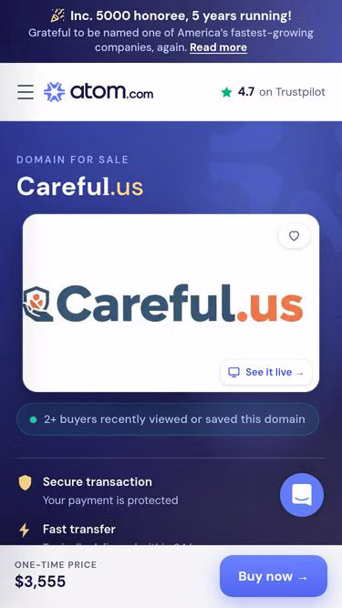 Screenshot of careful.us