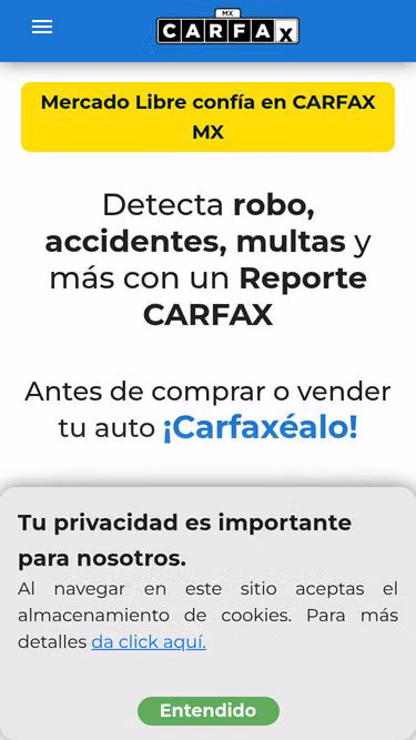 Screenshot of carfax.mx
