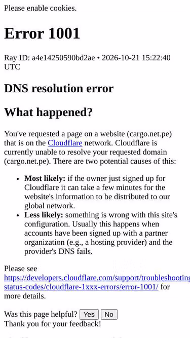 Screenshot of cargo.net.pe
