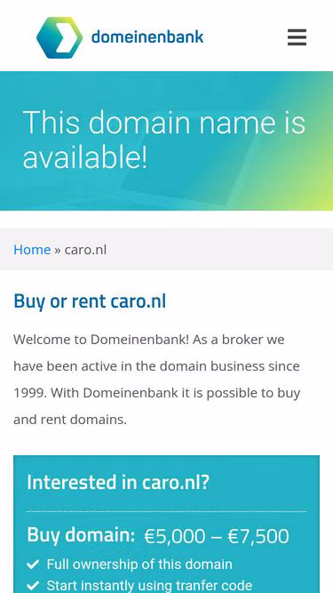 Screenshot of caro.nl