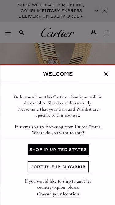 Screenshot of cartier.sk