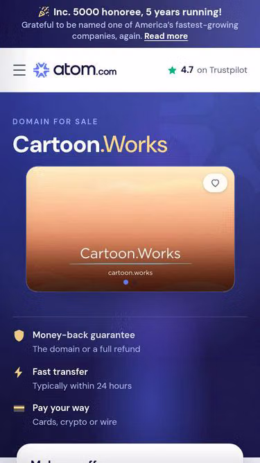 Screenshot of cartoon.works