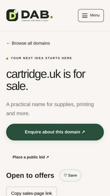 Screenshot of cartridge.uk