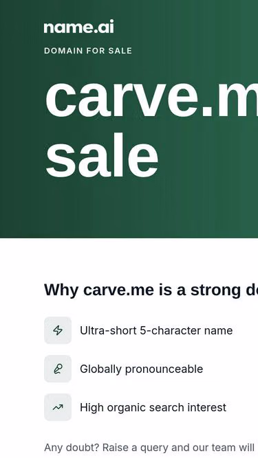 Screenshot of carve.me