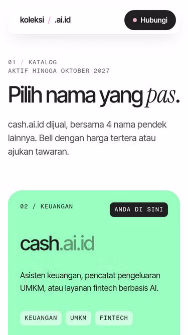 Screenshot of cash.ai.id