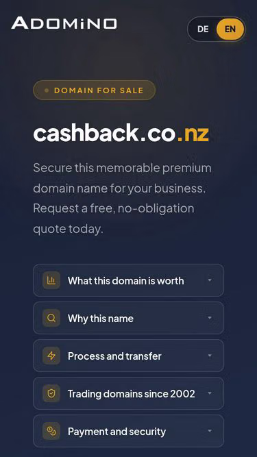 Screenshot of cashback.co.nz