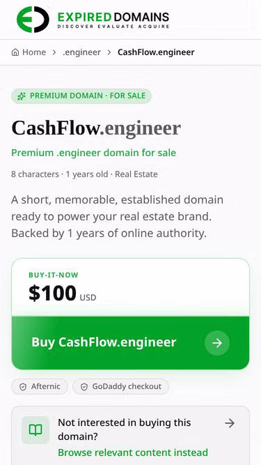 Screenshot of cashflow.engineer