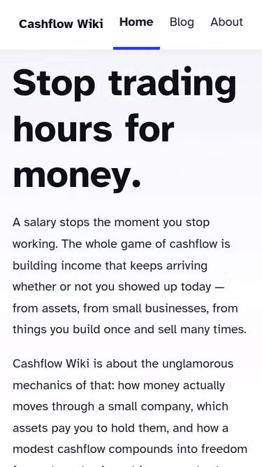 Screenshot of cashflow.wiki