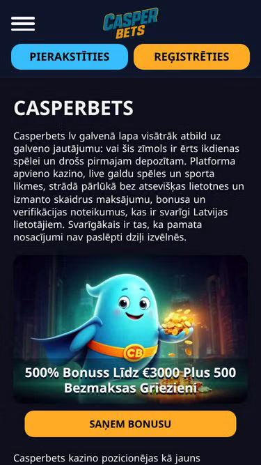 Screenshot of casperbets.com.lv