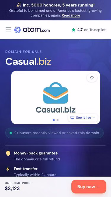 Screenshot of casual.biz