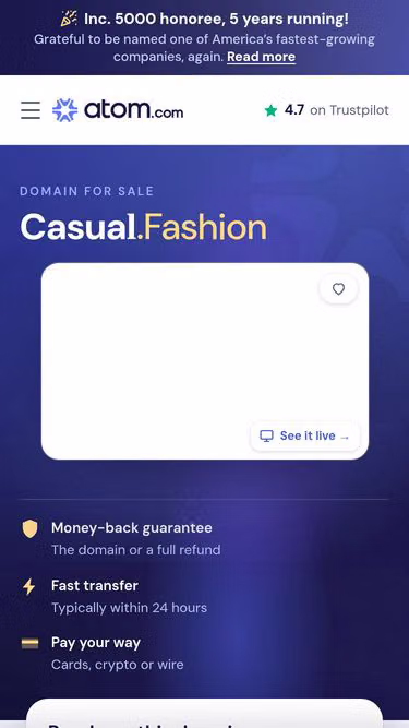 Screenshot of casual.fashion