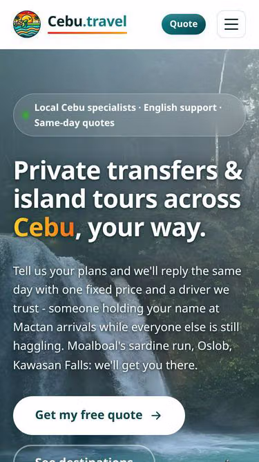 Screenshot of cebu.travel