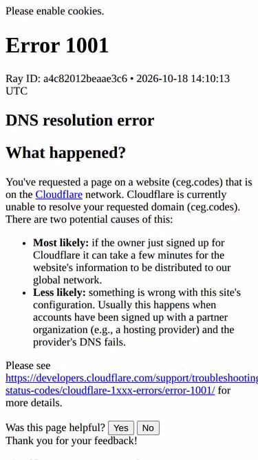 Screenshot of ceg.codes
