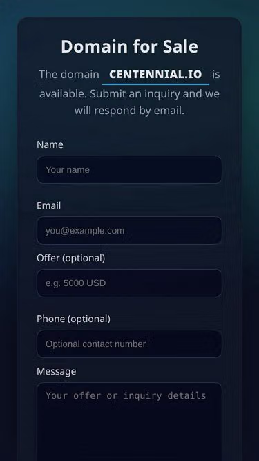 Screenshot of centennial.io