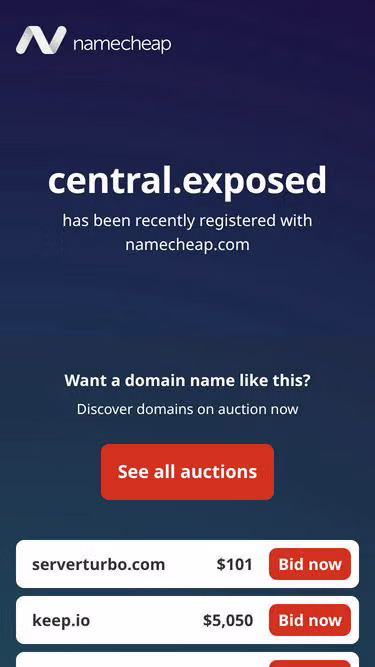 Screenshot of central.exposed
